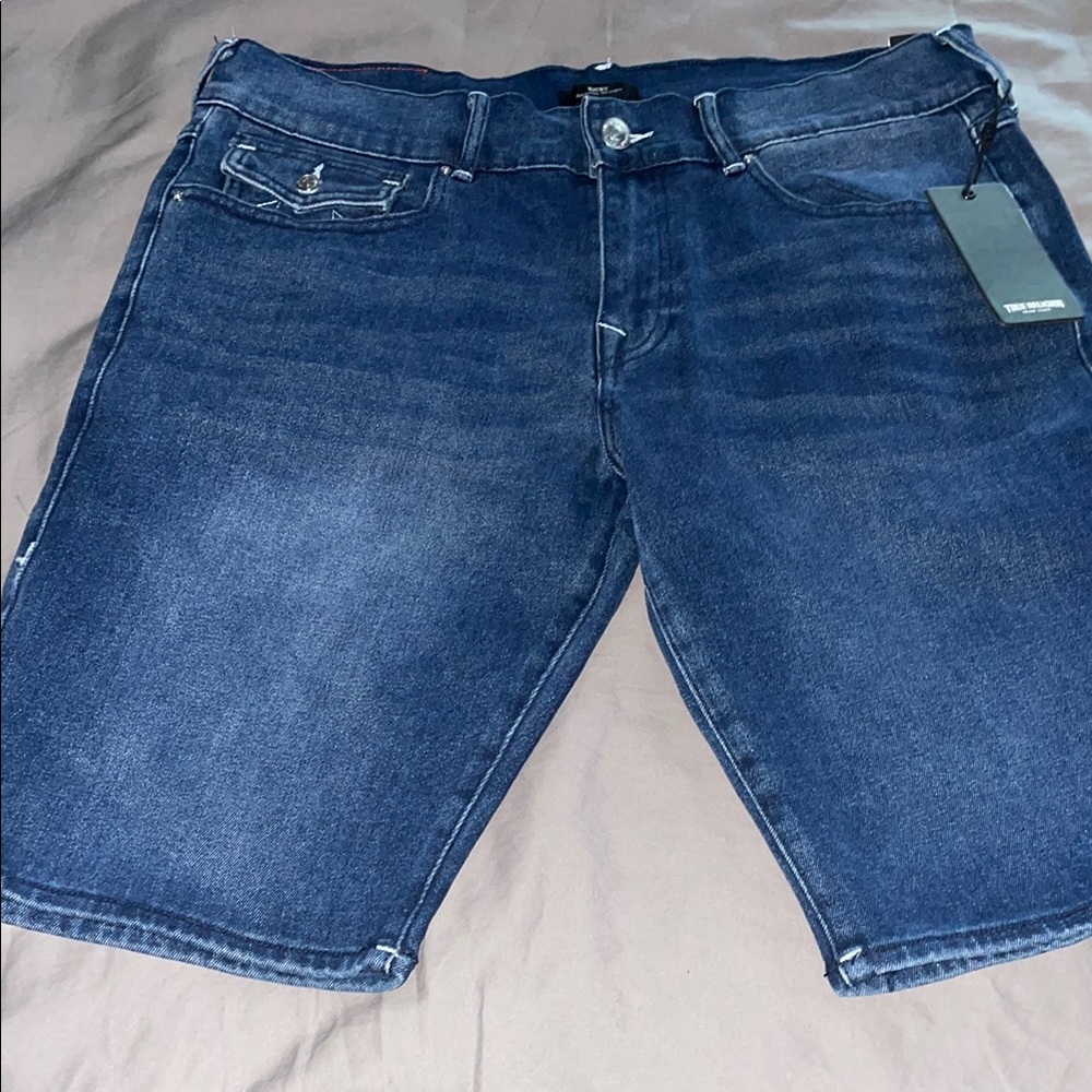 True Religion Blue Slim Jeans with Contrast Stitching